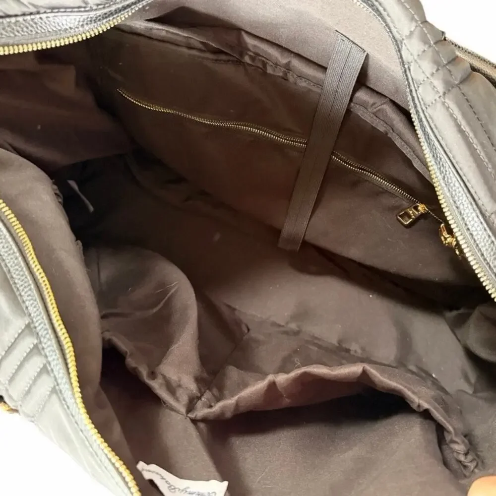 Tommy Bahama Black Quilted Weekender Travel Tote